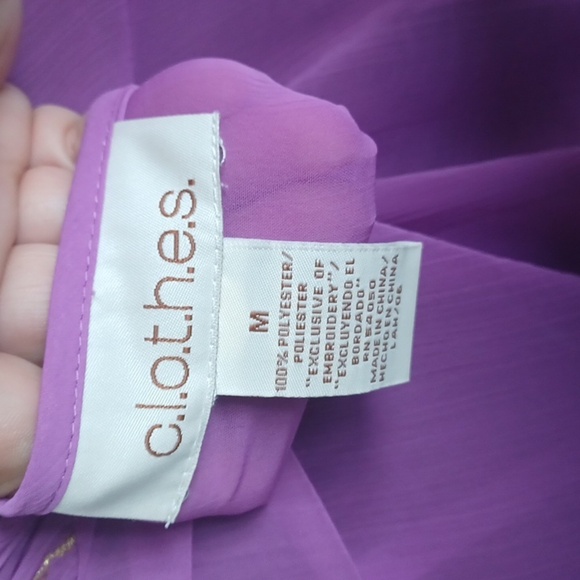 C.L.O.T.H.E.S. Embroidered & Sequined Tunic with Camisole,  lilac/purple/gold - Picture 6 of 7